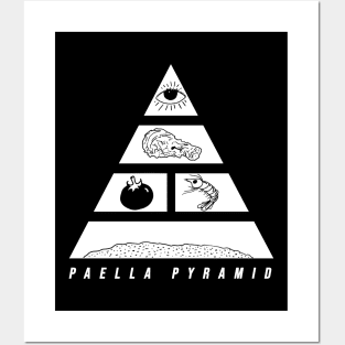 Classy Paella Pyramid White Print Design Posters and Art